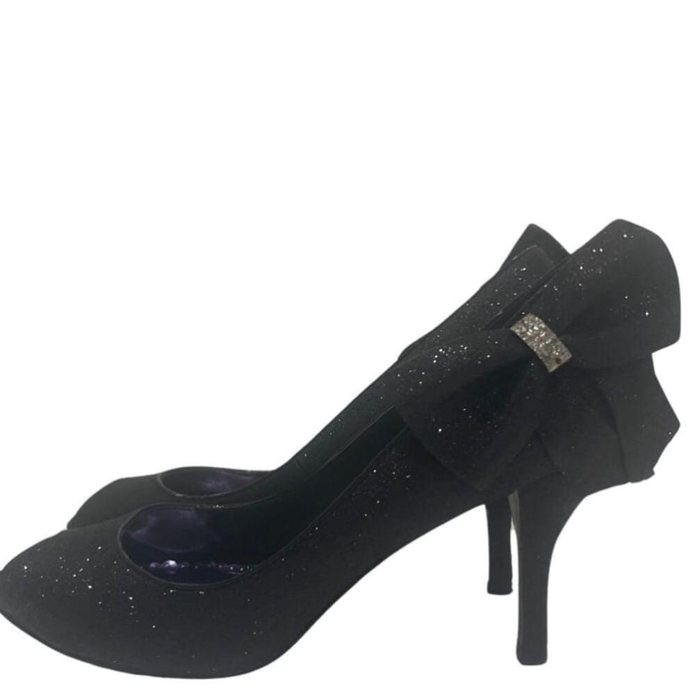 BNIB Roberto Vianni sparkle open toe heels with rhinestones bow 💎